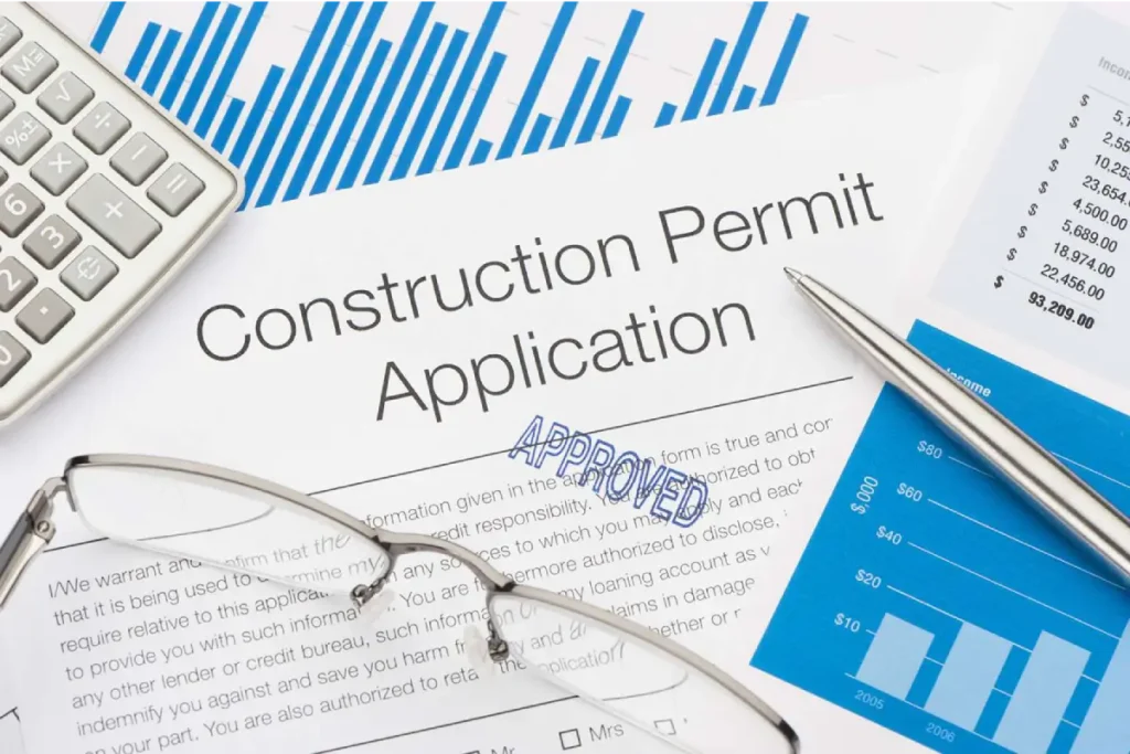  Approved construction permit application – a key step in any interior office fit-out project.