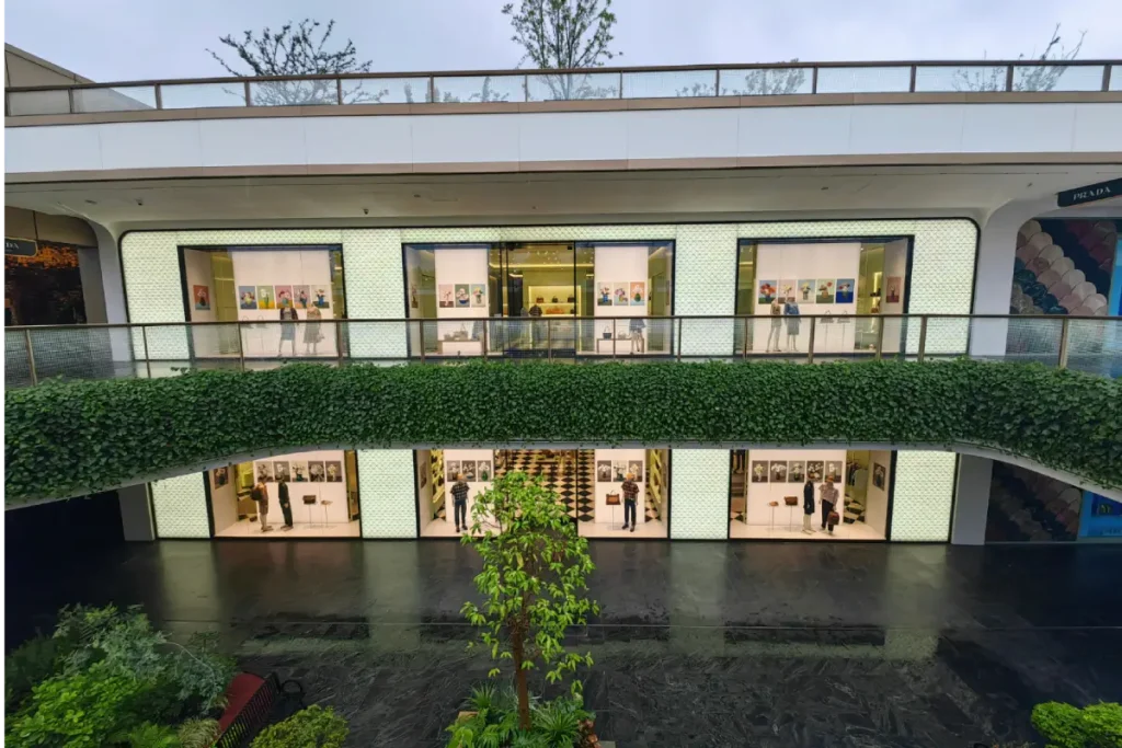 Legend Interiors' fit-out project for Chengdu SKP's facade was carefully planned out to create a space that is harmonious with nature
